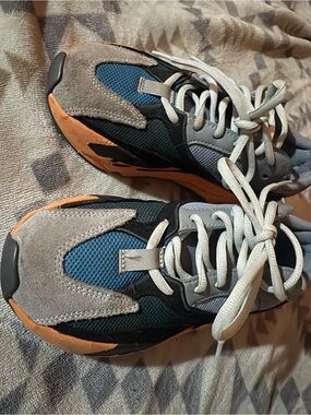 Yeezy Chunky Sneakers - Blue, Gray & Orange